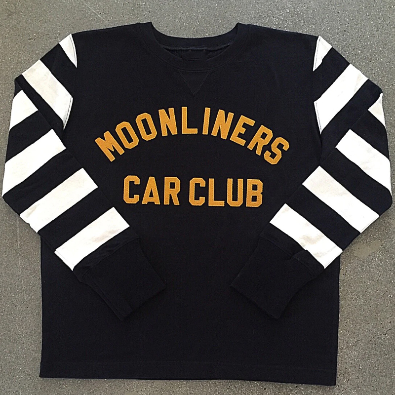 Motorcycle Original Lettering Print Raglan Sleeve Sweatshirt