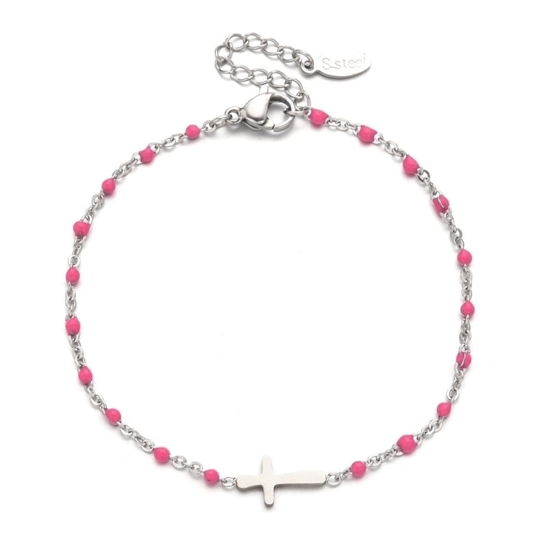Fashion Cross Titanium Steel Enamel Bracelets