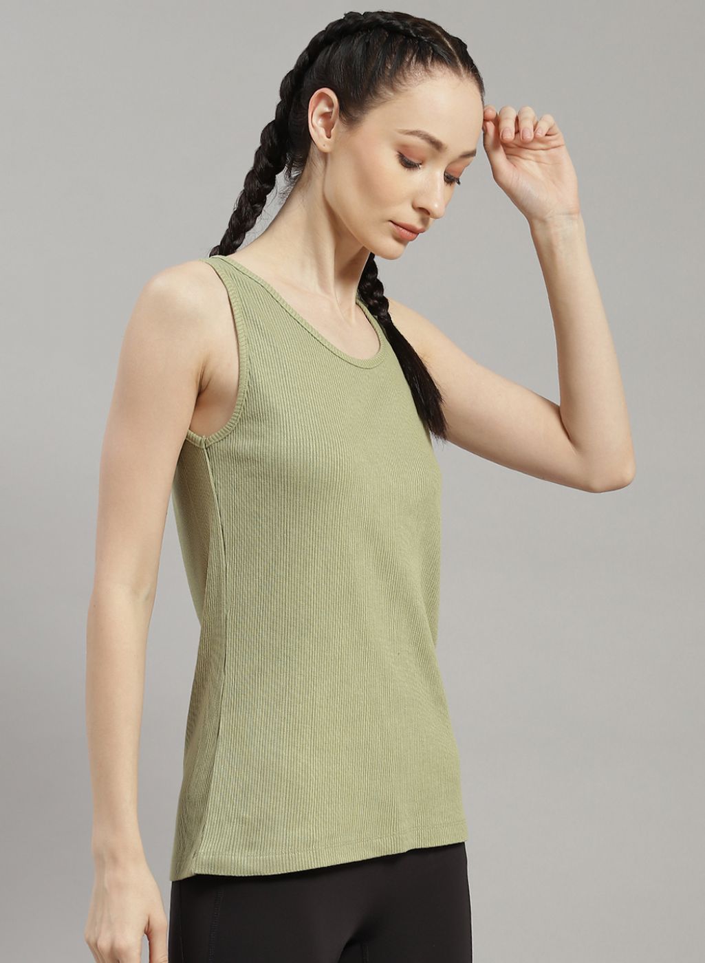 Women Green Solid Top