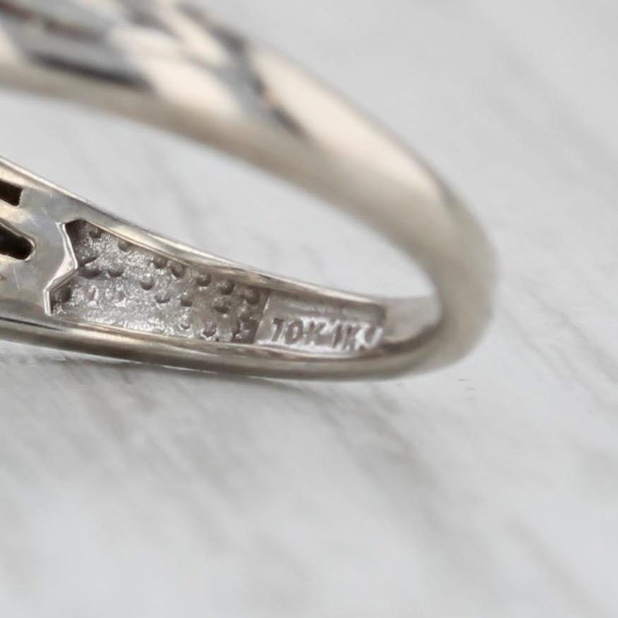 1ctw Diamond Cluster Bypass Ring 10k White Gold Size 7.25