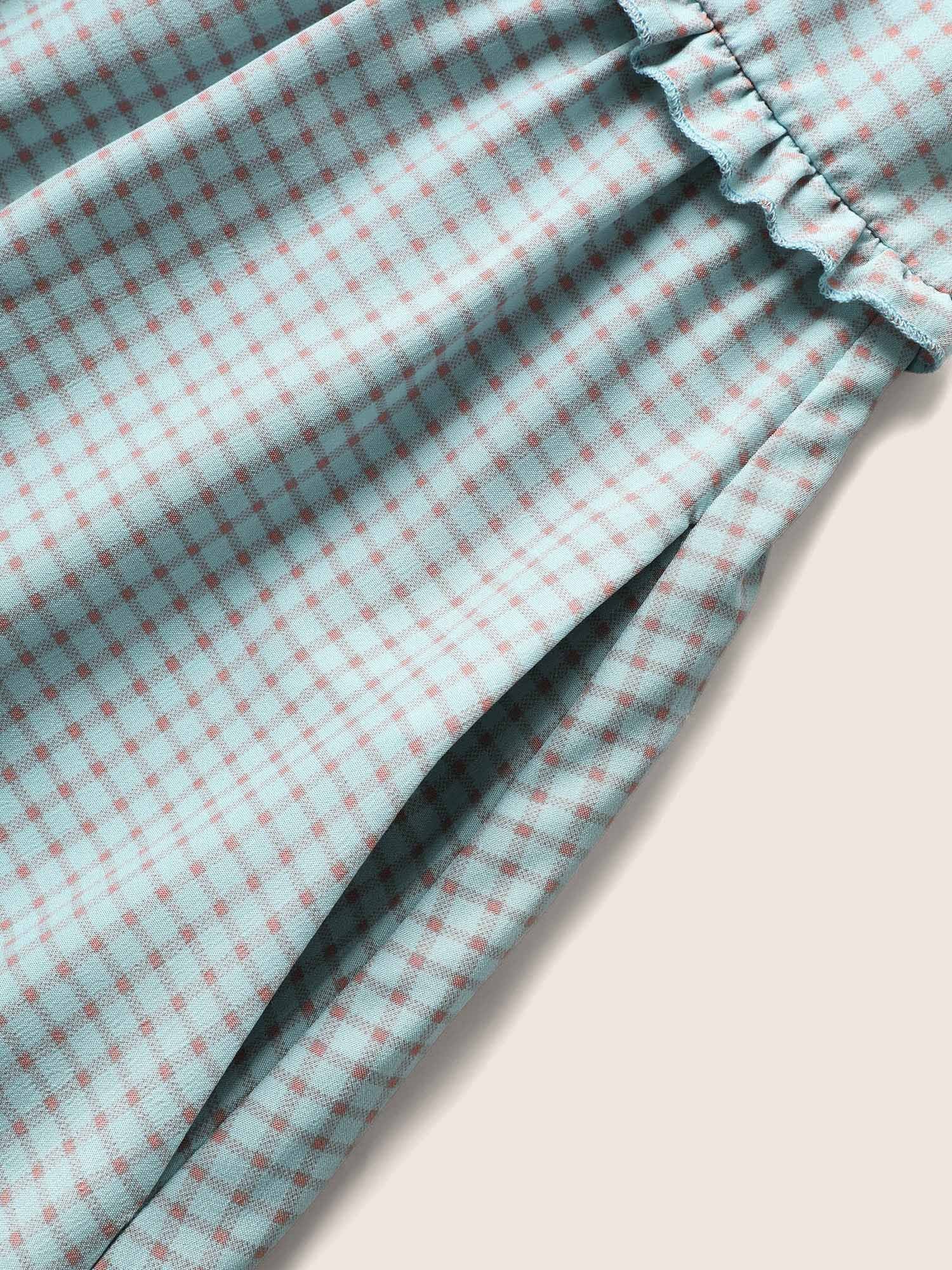 Gingham Frill Trim High Rise Cami Dress