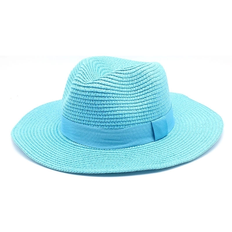Unisex Minimalist Solid Color Flat Eaves Fedora Hat