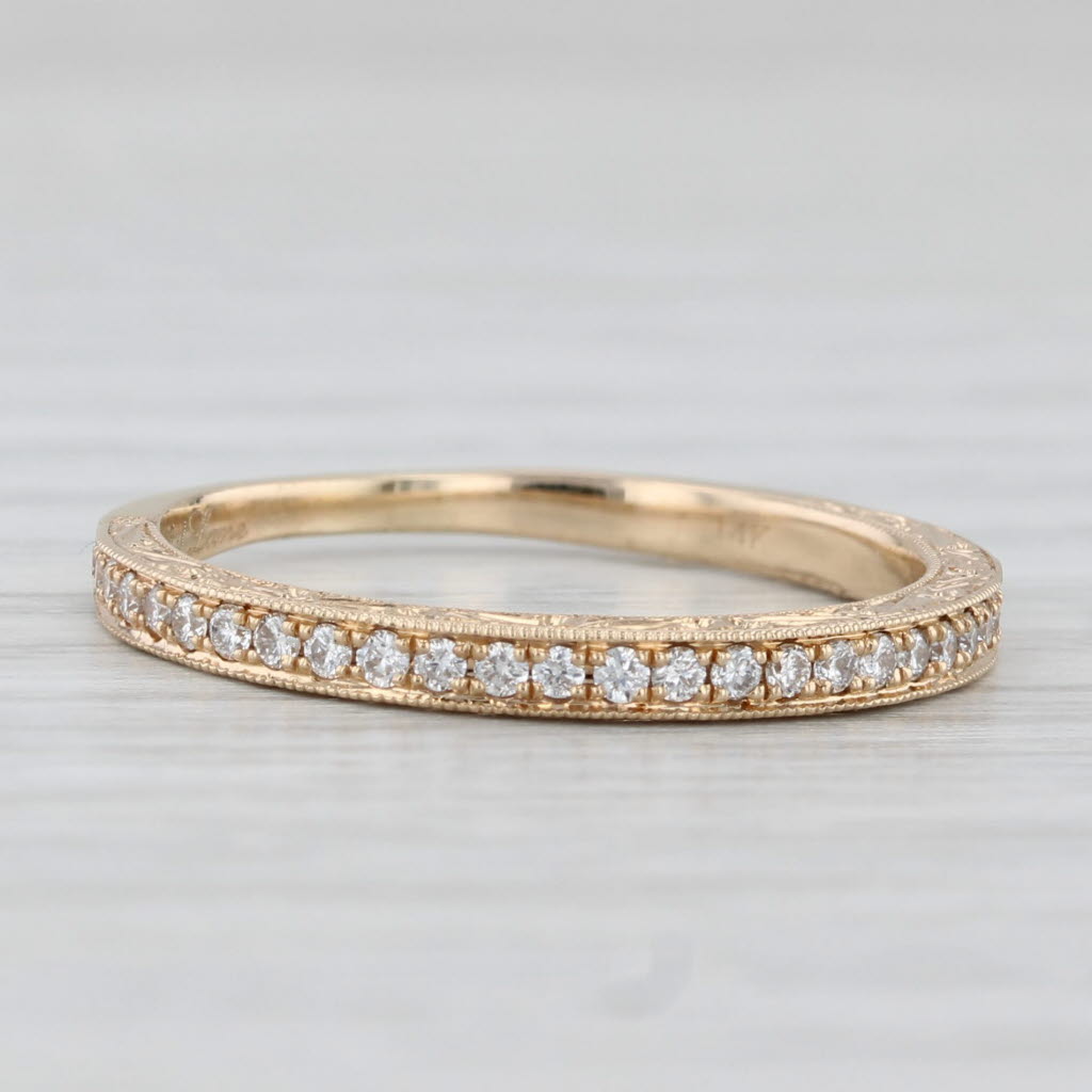 Neil Lane 0.55ctw Diamond Wedding Band 14k Gold Ring Ornate Pattern w/ Box