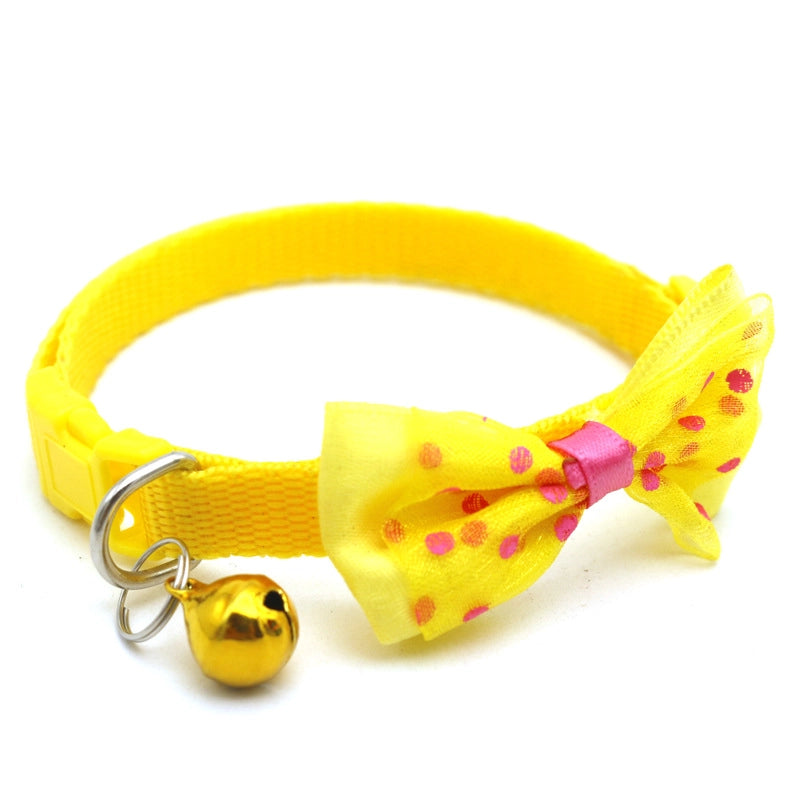 Cute Polypropylene Fiber Polka Dots Bow Knot Pet Collar