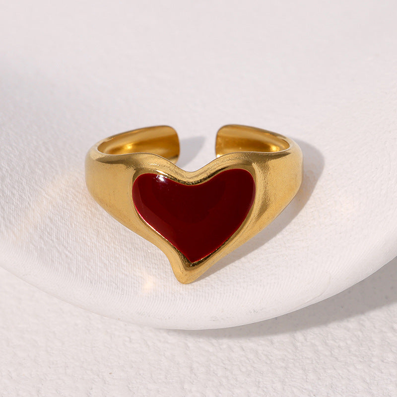 Retro Vintage Niche Personality Stainless Steel Open Ring For Women