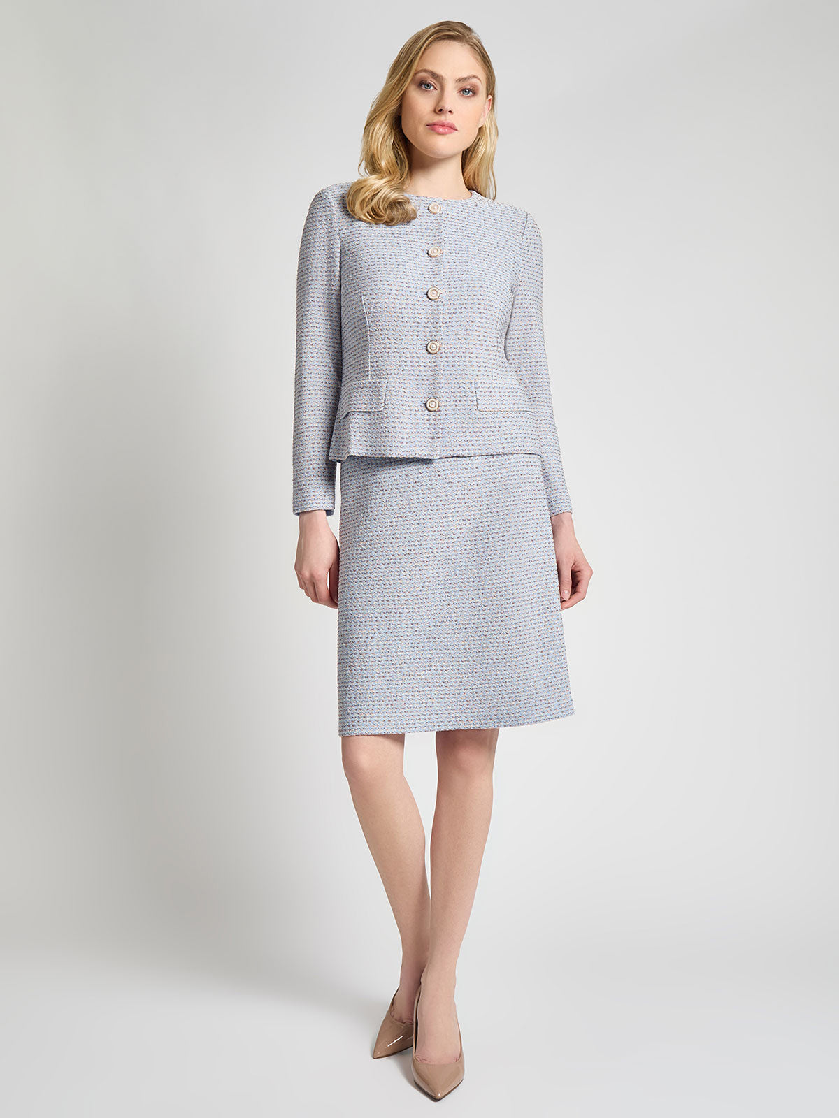 Tailored Tri-Color Tweed Knit Jacket - Vanity Fit
