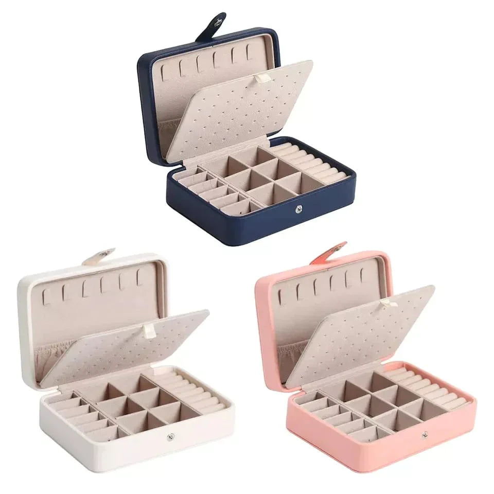 Leather Mini Jewelry Box Double Layer