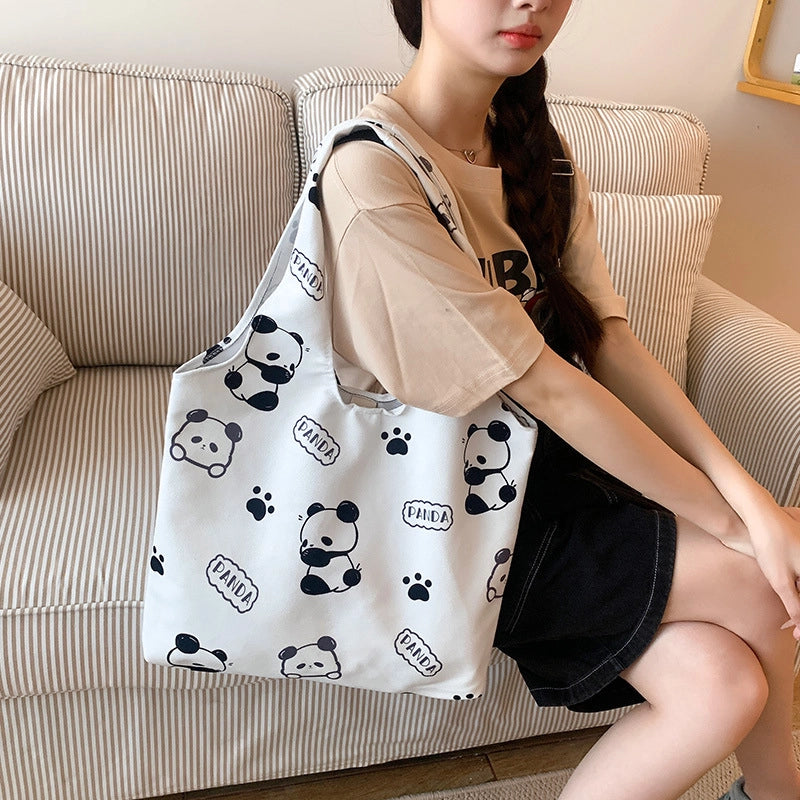 Women's Large Polyester Animal Letter Elegant Cute Streetwear Square Magnetic Buckle Tote Bag