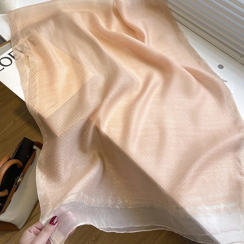 Women's Minimalist Solid Color Silk Fleece Silk Scarf