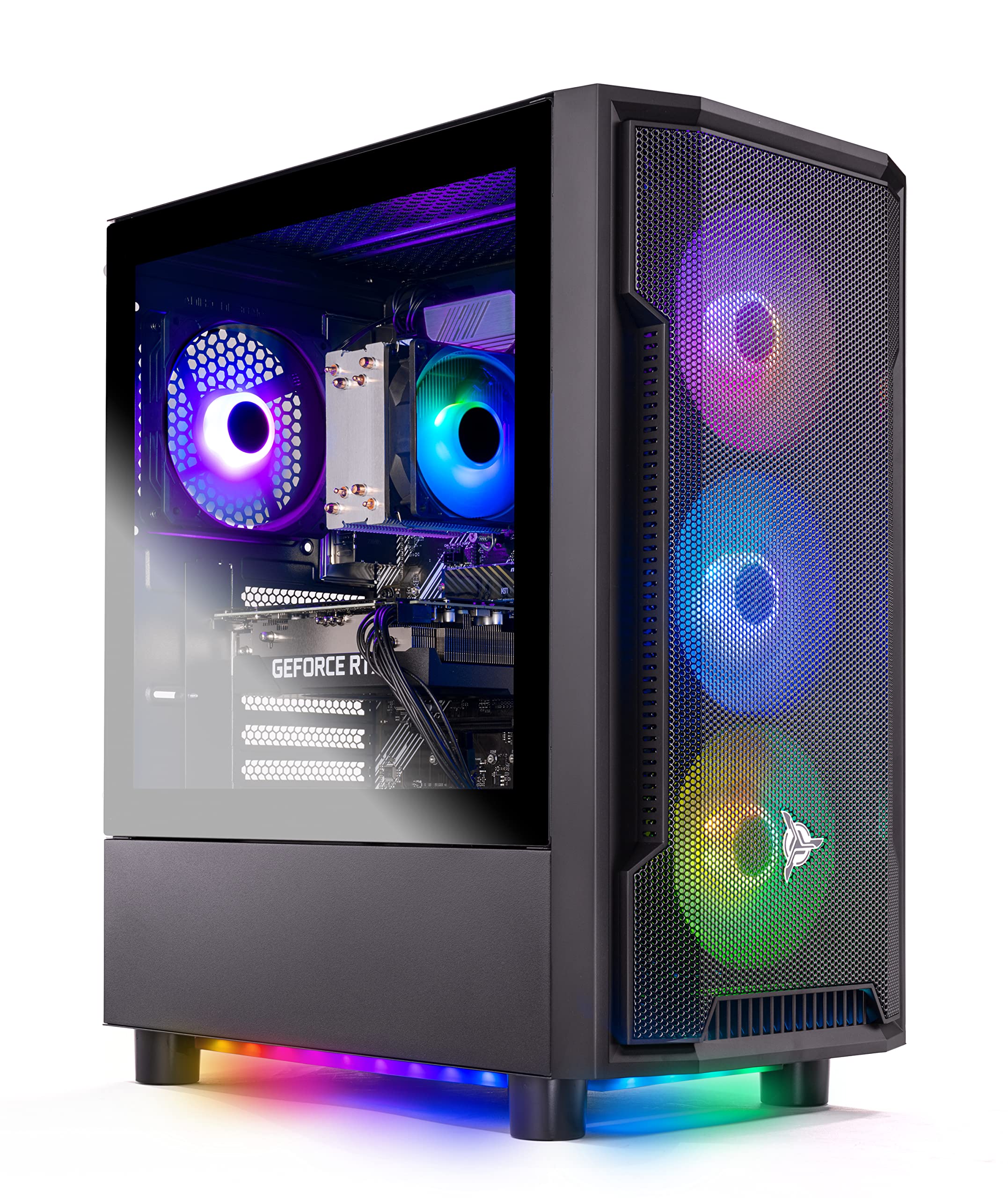 Skytech Azure Gaming PC Desktop - AMD Ryzen 7 7700X 4.5 GHz, NVIDIA RTX 4070, 1TB NVME SSD, 32GB DDR5 RAM RGB, 650W Gold PSU, 360mm AIO, 11AC Wi-Fi, Windows 11 Home 64-bit