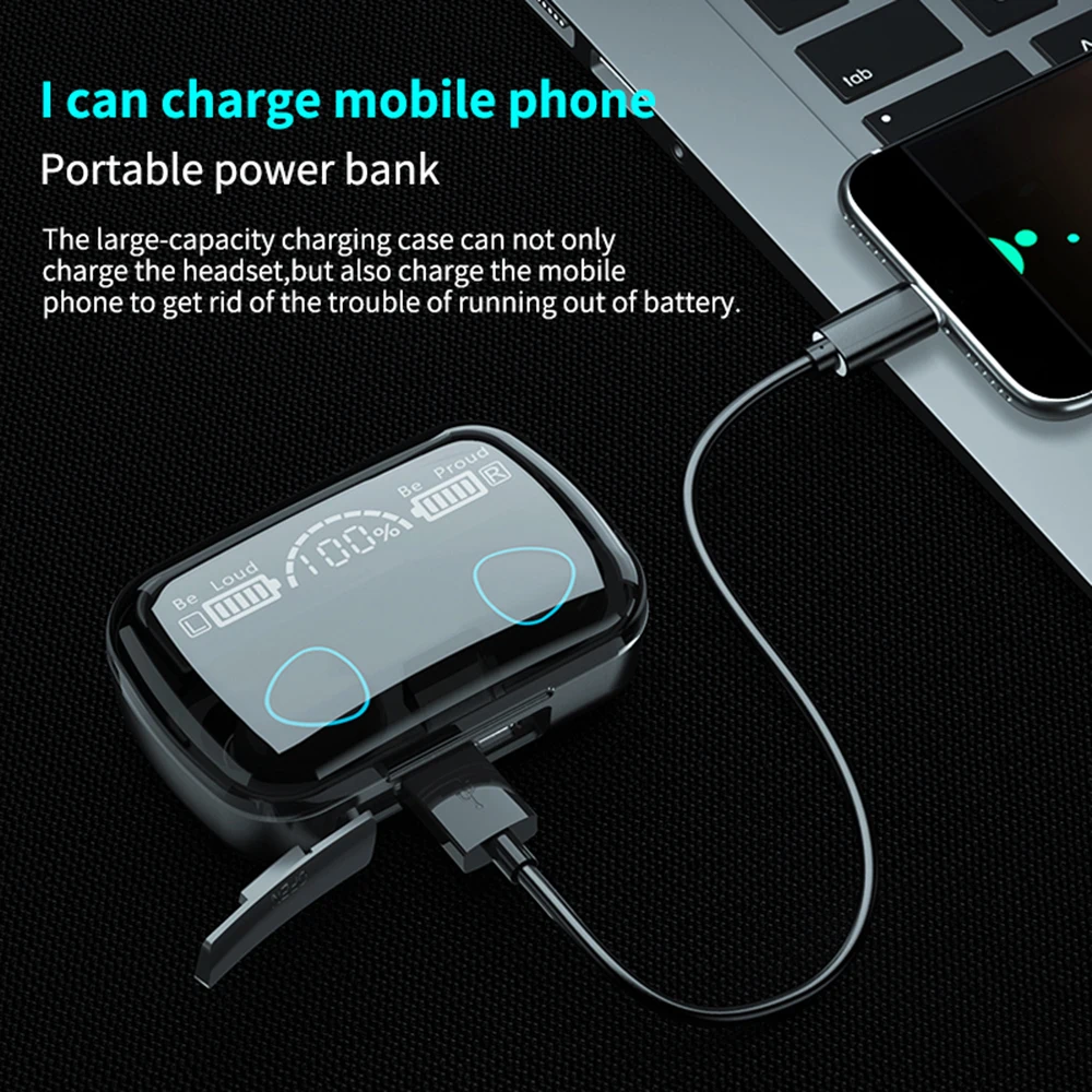 Most Popular M10 TWS Headphones Sports Headset Wireless Earphones Waterproof M10 Earbuds with Power Bank
