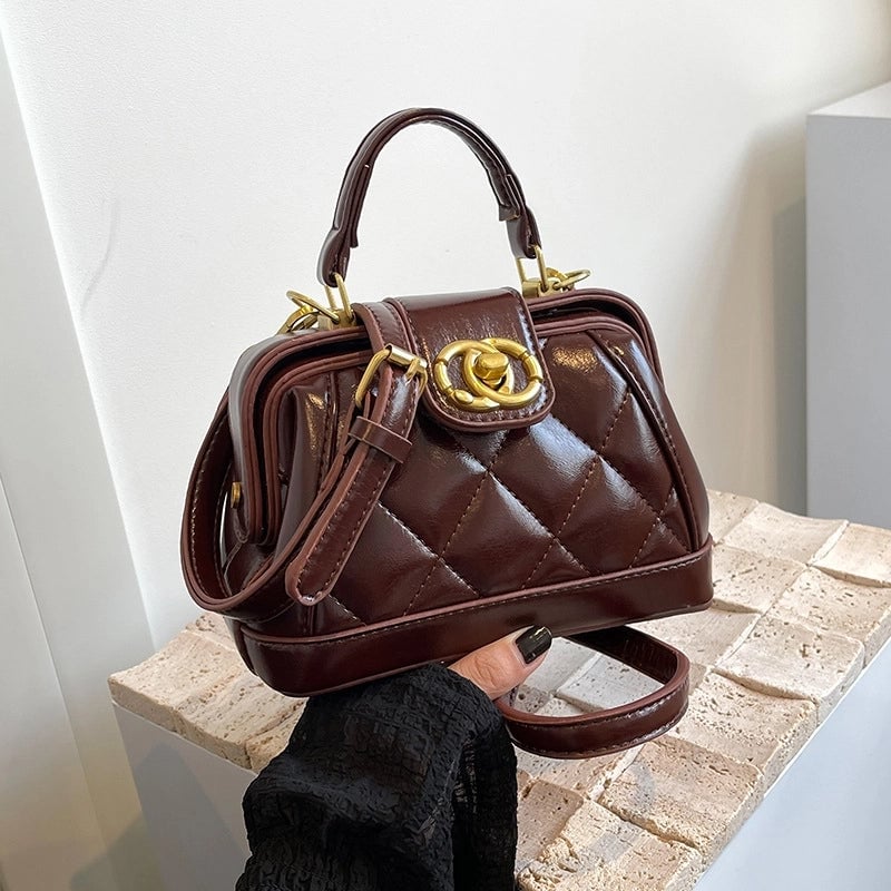 Women's Medium Pu Leather Solid Color Streetwear Square Flip Cover Crossbody Bag