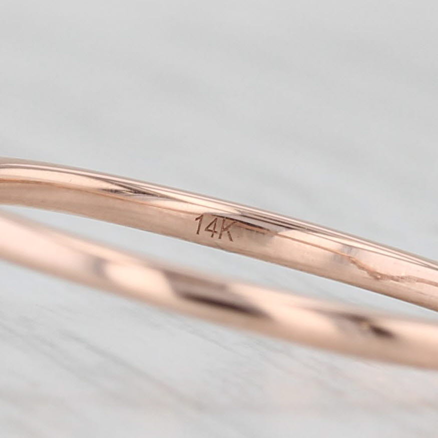 Brilliant Earth Lunette 0.10ctw Diamond Ring 14k Rose Gold Stackable w/ Box