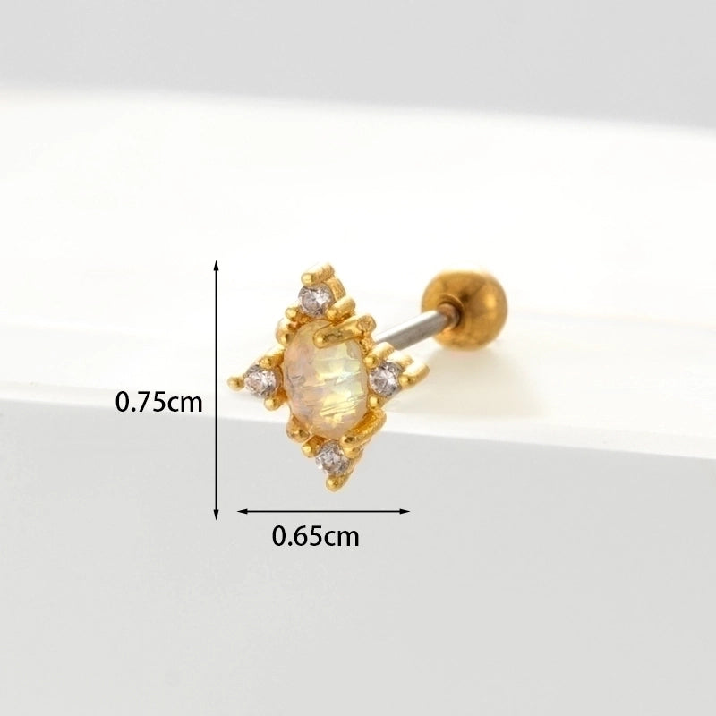 Ear Cartilage Rings & Studs Geometric Copper Plating Artificial Gemstones