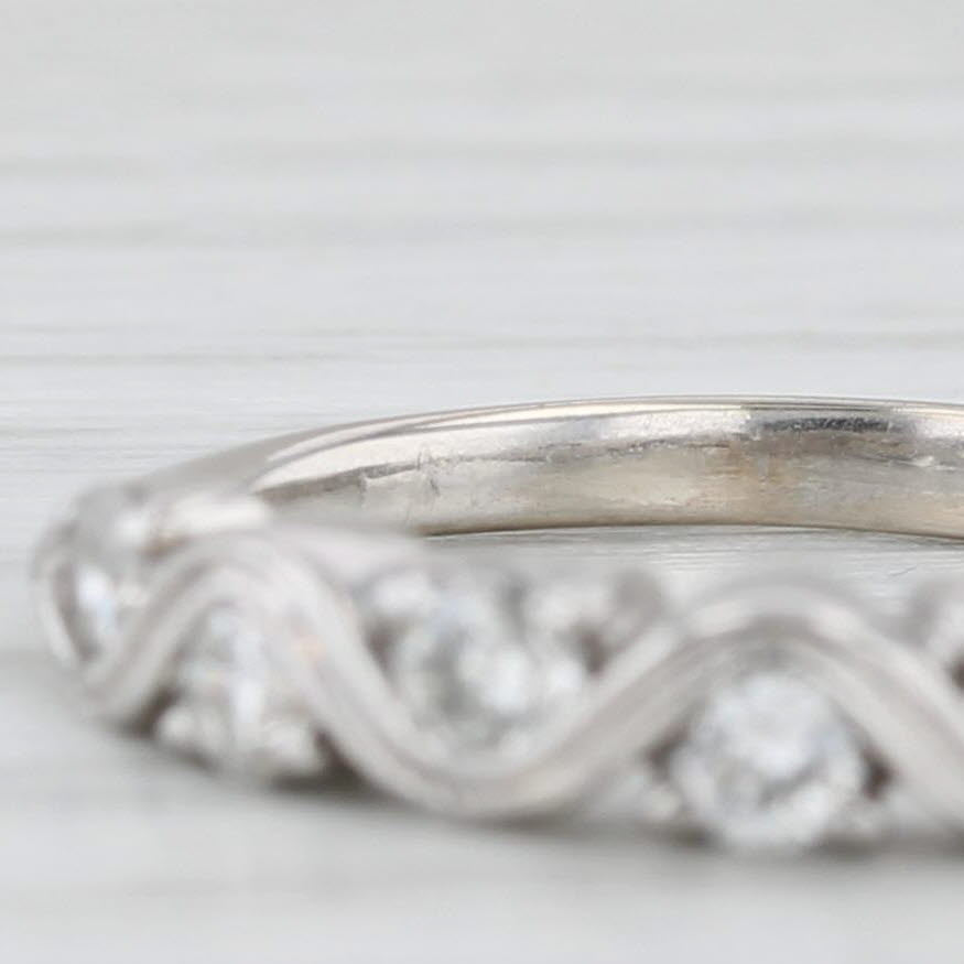 0.42ctw Diamond Ring 14k White Gold Stackable Wedding Band Size 4.75
