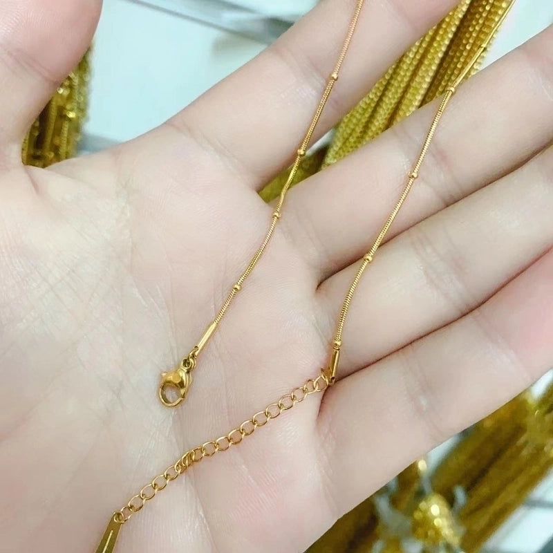 Minimalist Geometric Titanium Steel Chain Necklace