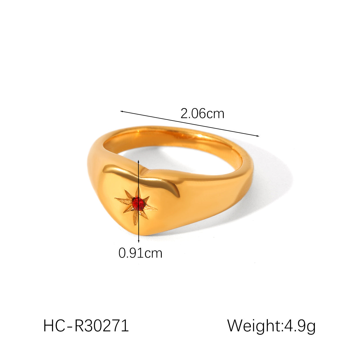 Stainless Steel Diamond Ring Titanium Steel Eight-Pointed Star Ring Female Versatile Hand Jewelry