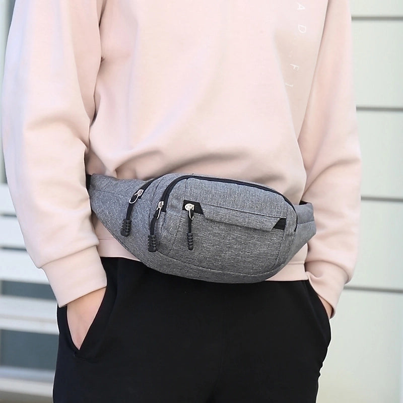 Men's Classic Style Solid Color Oxford Cloth Waist Bags