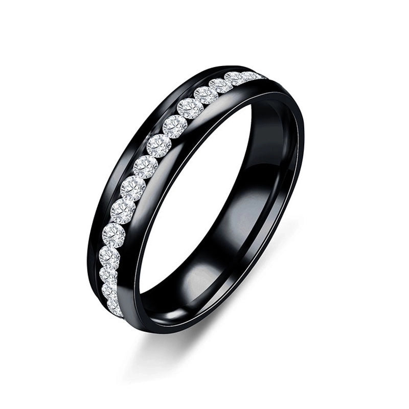 3 Pieces Minimalist Round 304 Stainless Steel Artificial Gemstones Plating Inlay Stainless Steel Rings