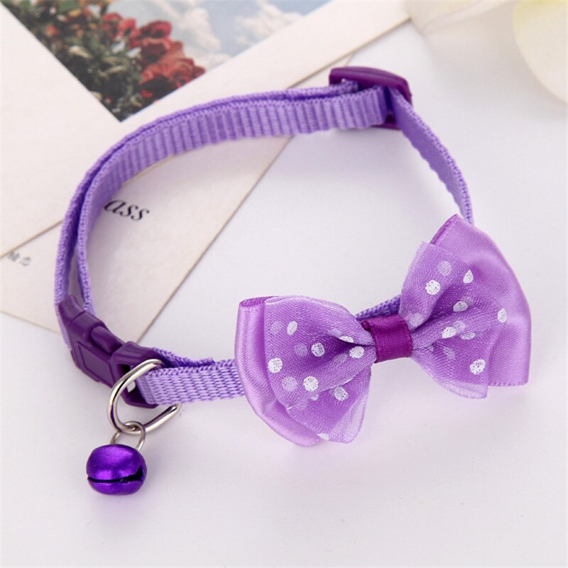 Polyester Dog Collars With Bowknot Bells