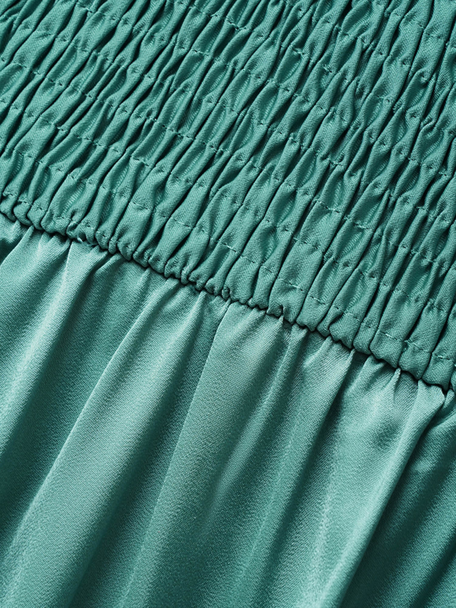 Heart Neckline Shirred Gathered Maxi Dress