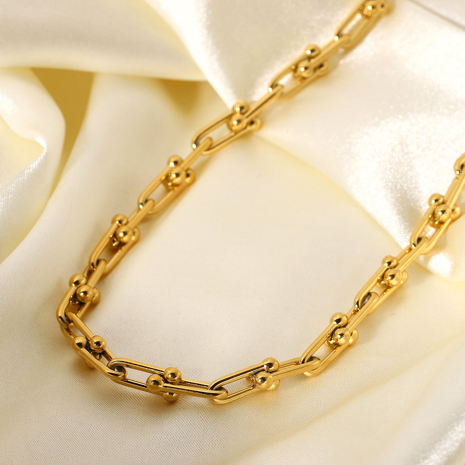IG Style Chain Geometric Stainless Steel 18K Gold Plated Necklaces