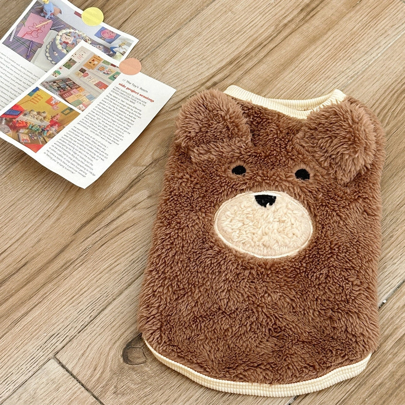 Warm Winter Fleece-lined Pet Dog Clothes Cute Teddy Bear Bichon Frise Poodle Clothes