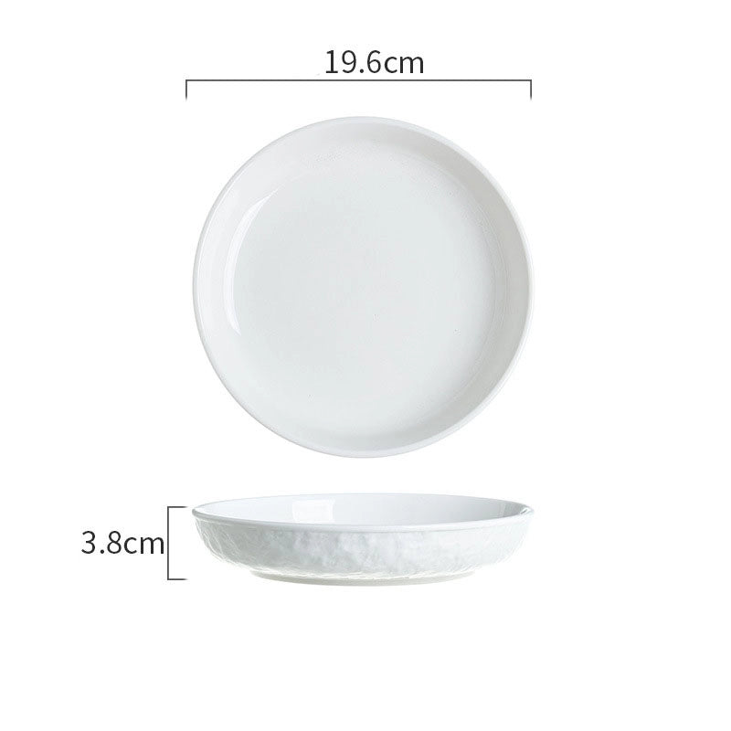 Ceramic Bowl Dish Tableware Household Plate Fish Plate Dish Soup Bowl Rice Bowl Simple Light Luxury Noodle Bowl