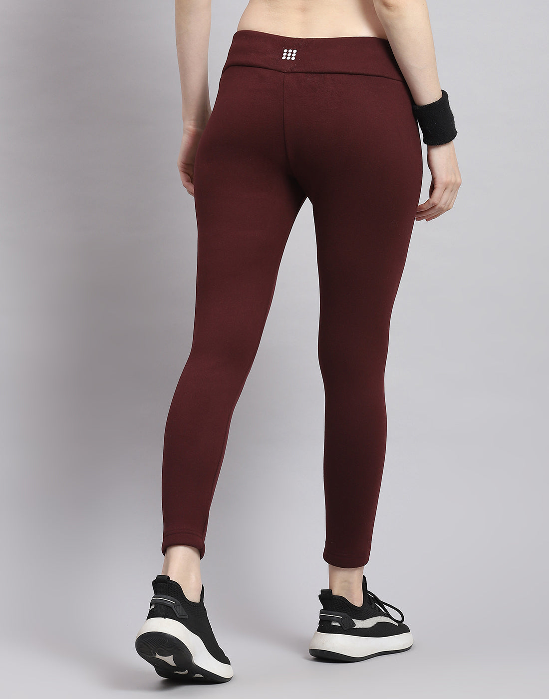 Women Maroon Solid Regular Fit Legging