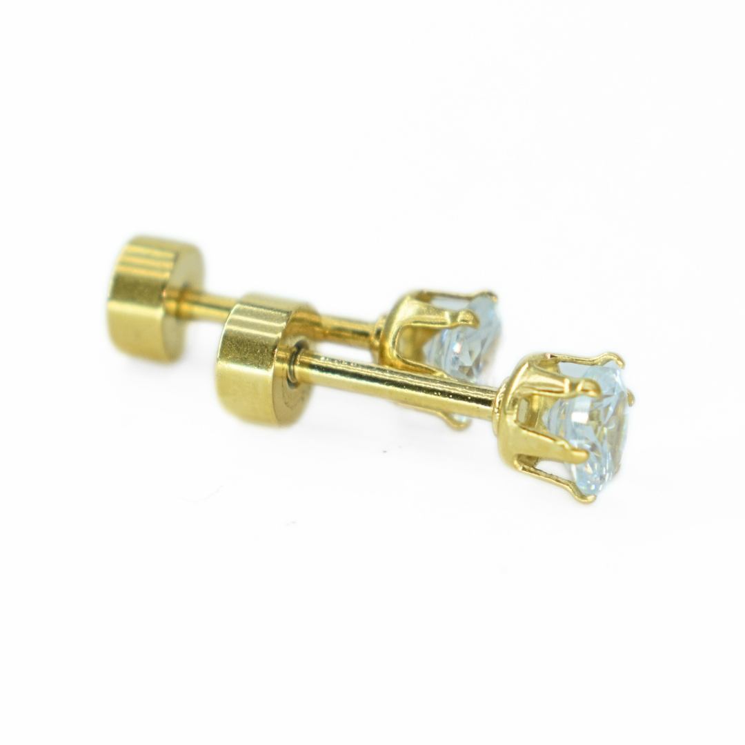 4mm Diamond studs - Gold