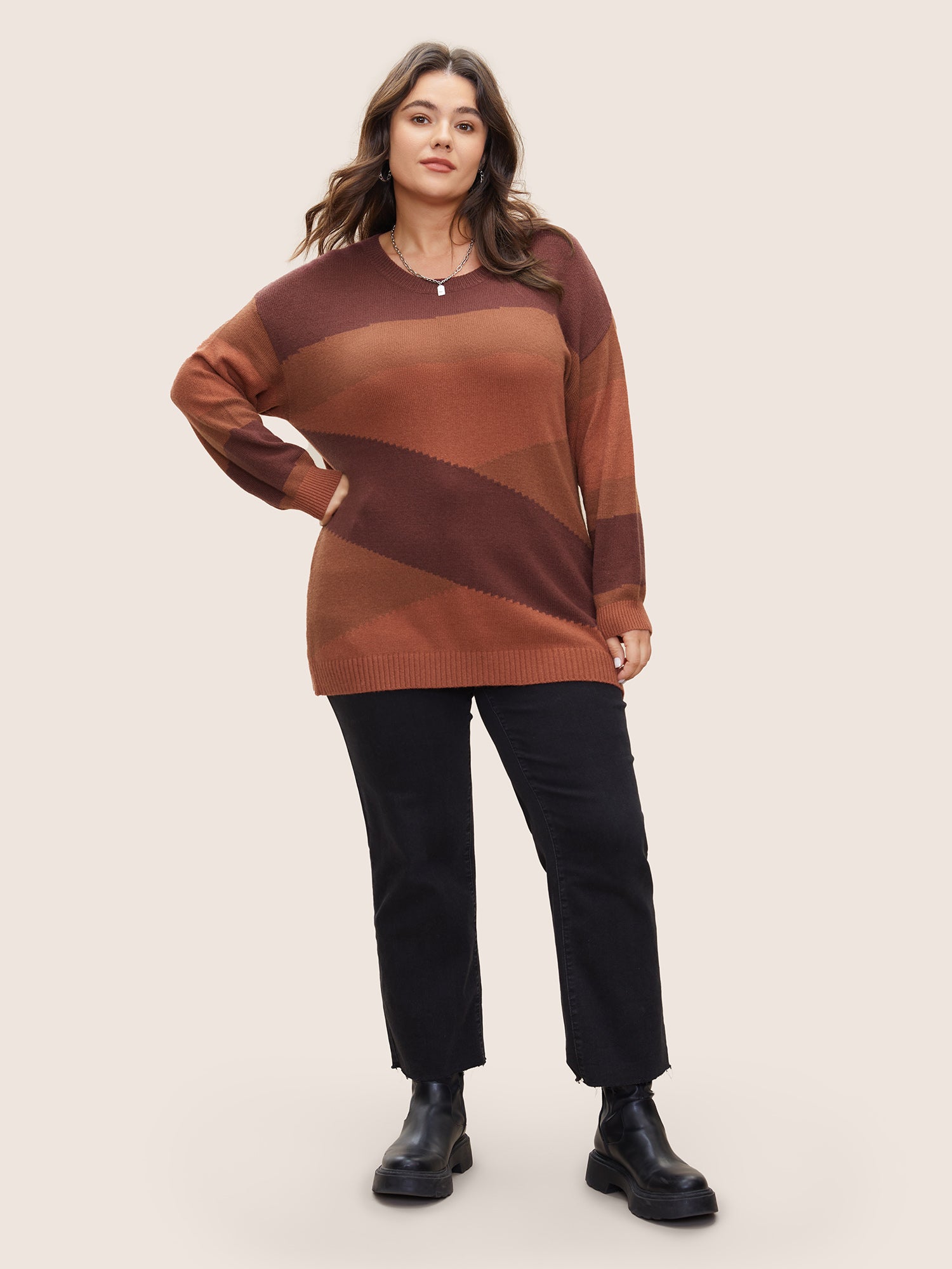 Supersoft Essentials Colorblock Contrast Drop Shoulder Pullover