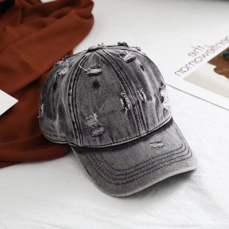 Unisex Retro Color Block Curved Eaves Baseball Cap