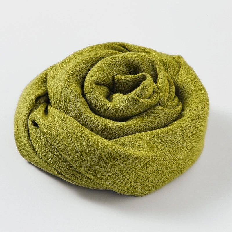 Women's Elegant Solid Color Cotton Silk Scarves