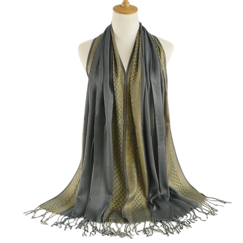 Women's Minimalist Color Block Cotton Scarf