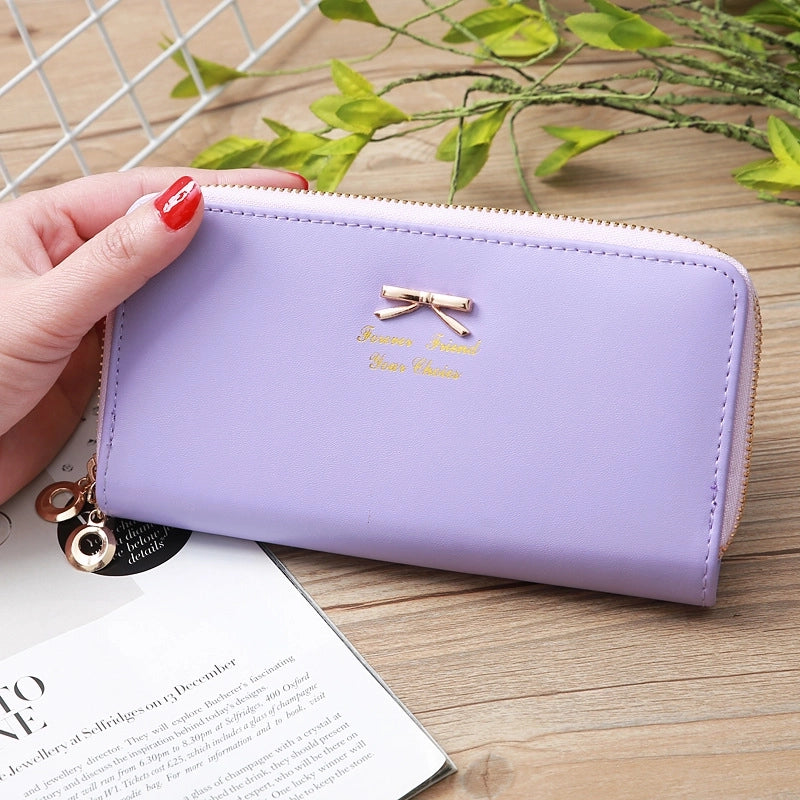Accessories Korean Bowknot Letter Double Zipper Coin Purse