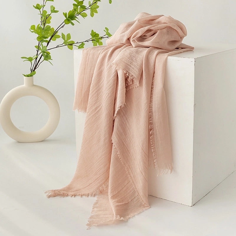 New Summer Solid Color Simple Scarf Commuter Sunscreen Shawl Scarf Women's High-grade Scarf Scarf Scarf