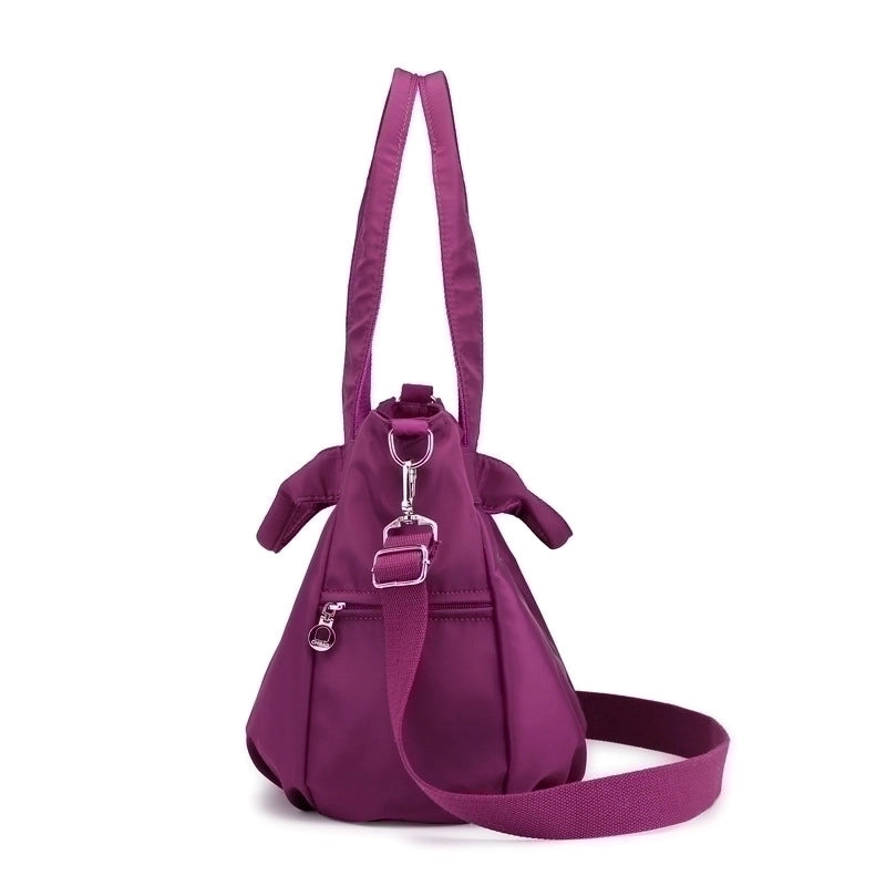 Women's Medium Spring Nylon Solid Color Basic Square Zipper Tote Bag