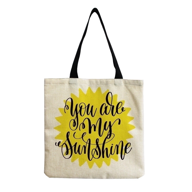 Women's Minimalist Letter Cotton And Linen Shopping Bags