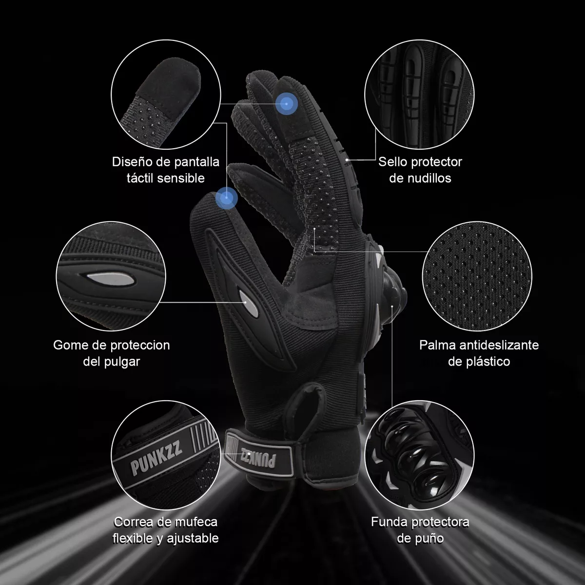 Guantes Proteccion Pantalla Táctil De Dedo Para Motocicleta