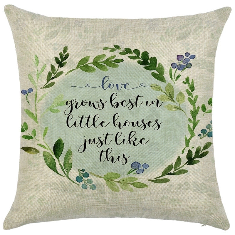Minimalist Classic Style Commute Letter Ocean Linen Pillow Cases