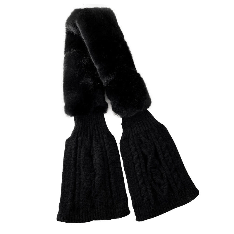 Women's Elegant Solid Color Cotton Blend Plush Scarf