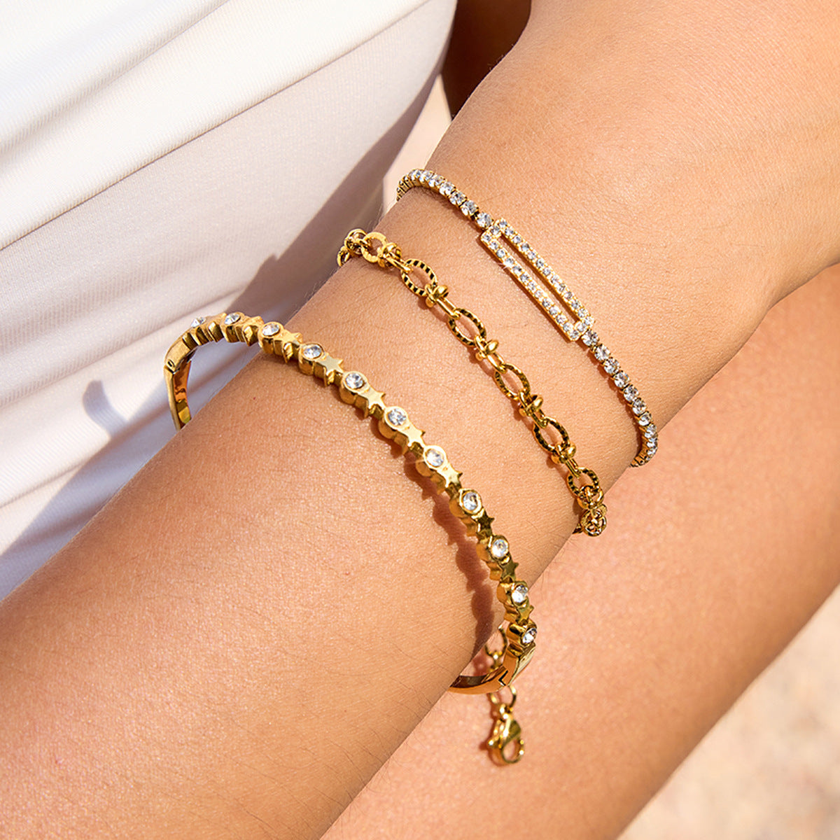 Love Stainless Steel Zircon Bracelet Jewelry Women'S Hot Sale