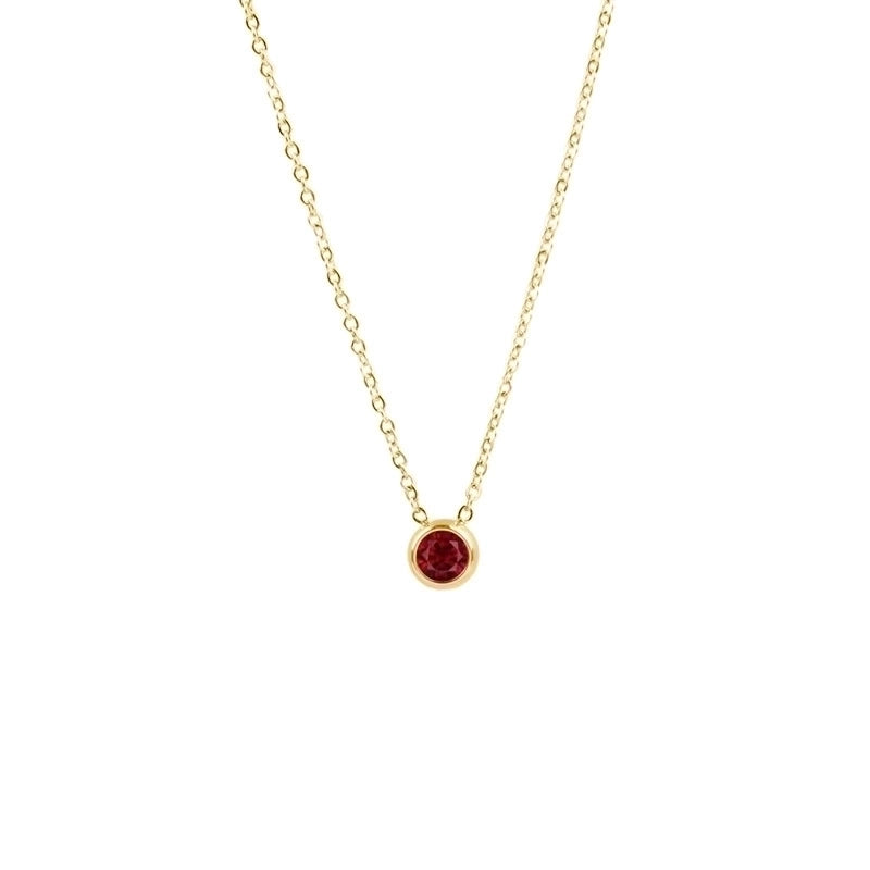 1 Piece Lady Round Stainless Steel Titanium Steel 18k Gold Plated Zircon Pendant Necklace