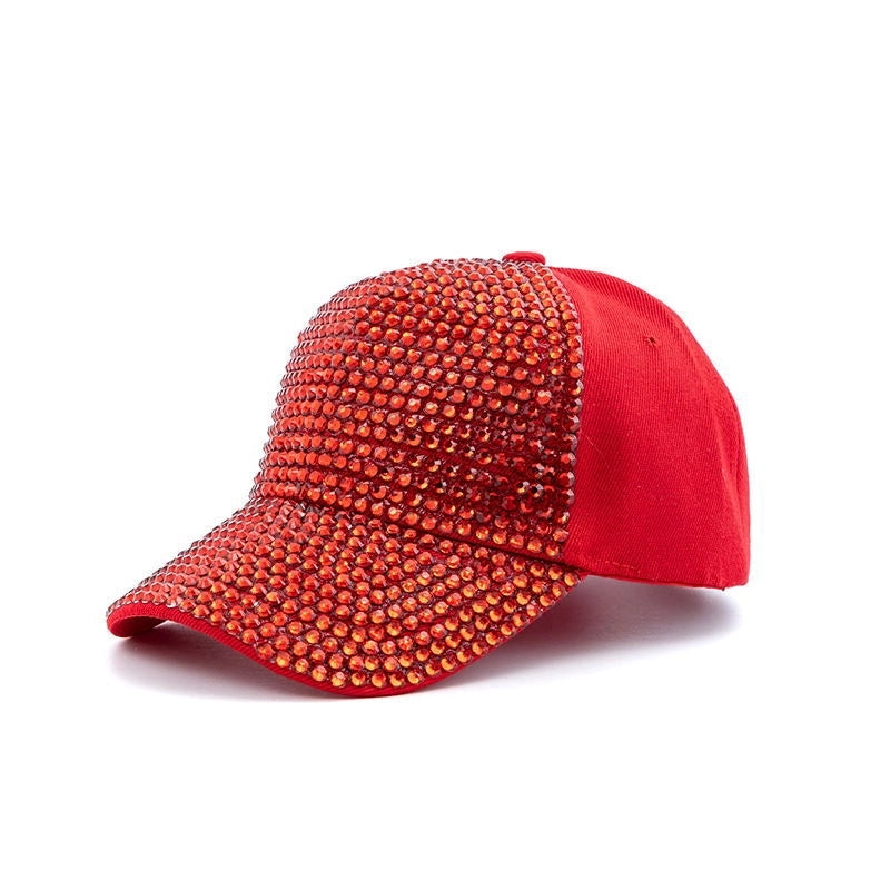 Women's Elegant Color Block Chain Curved Eaves Baseball Cap