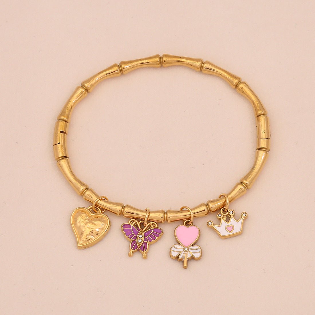 Personalized Ocean Starfish Shell Bracelet Personalized Butterfly Flower Stainless Steel Jewelry B637