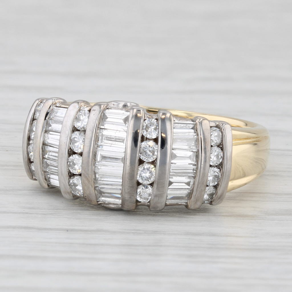 1.04ctw Diamond Ring 18k White Yellow Gold Size 8 Anniversary