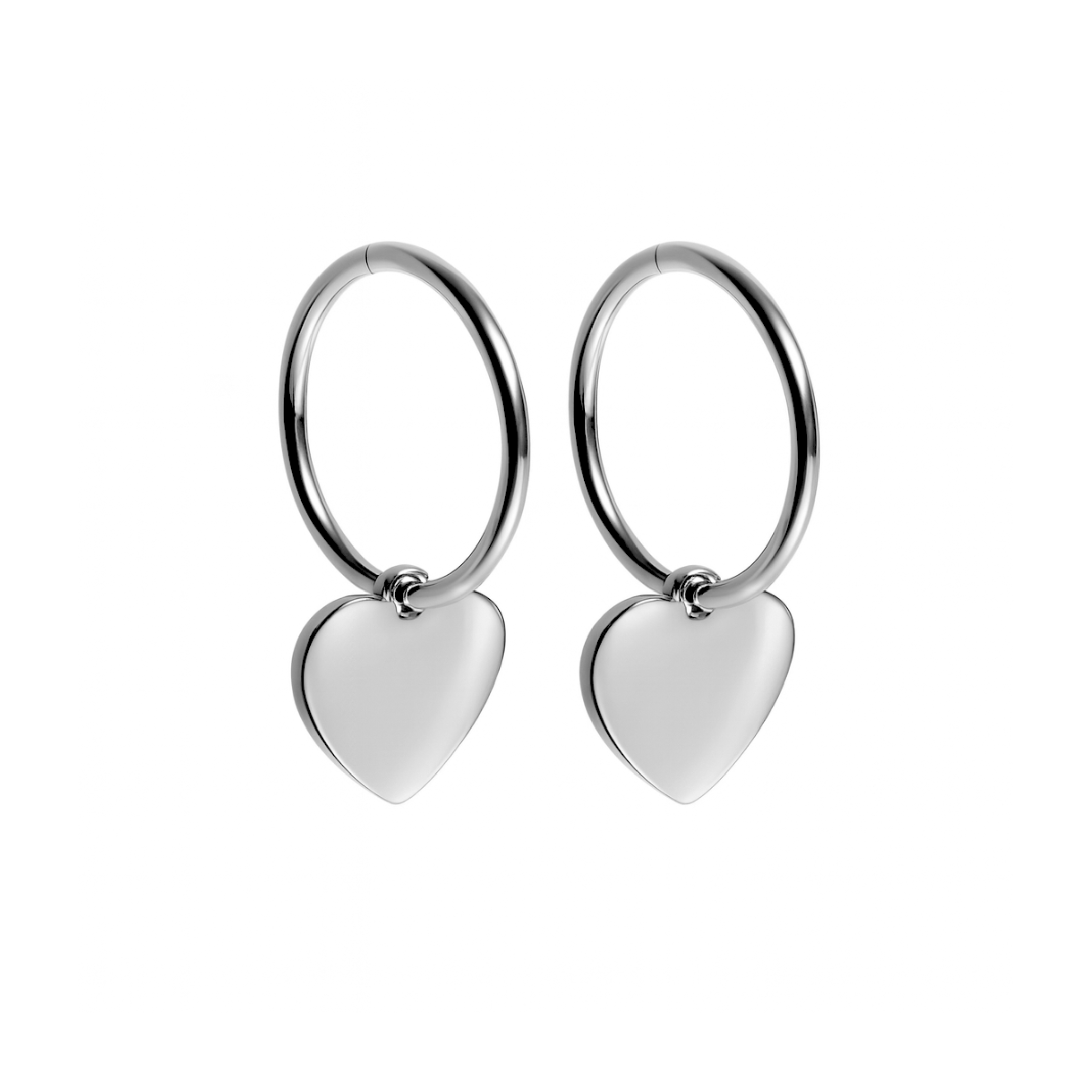 Tiffany heart charm hoops - Silver *NEW hoops