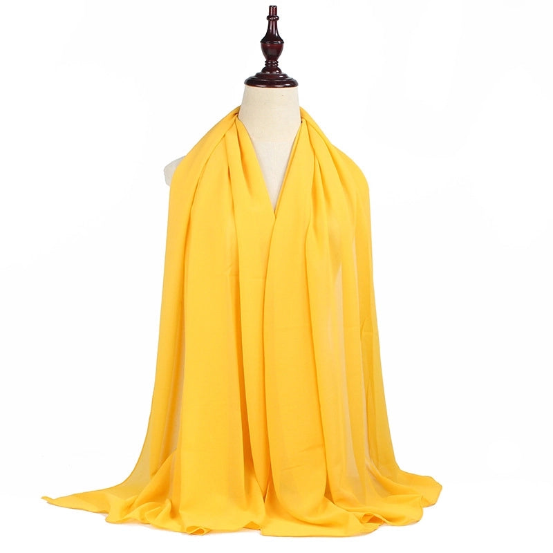 Women's Minimalist Solid Color Chiffon Scarf