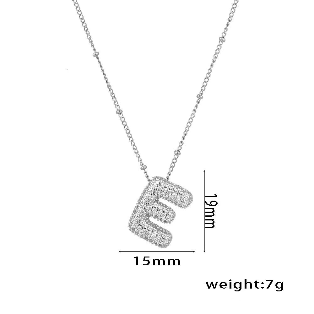 New Micro-Inlaid Zircon 26 Letter Pendant Necklace Copper Plated 18K Gold Fashionable And Classic
