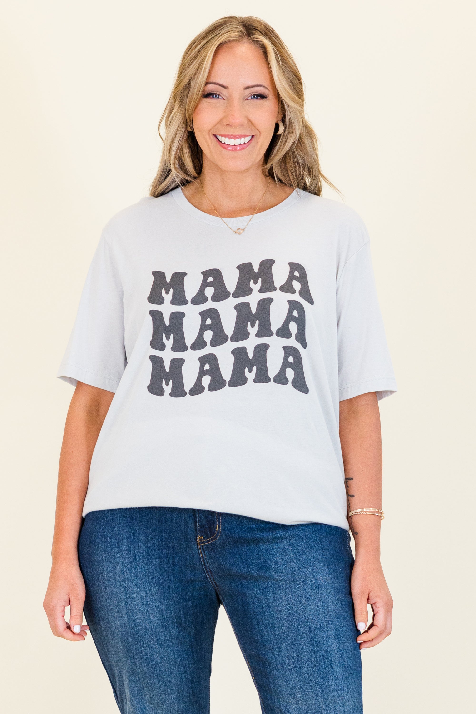 Mama Mama Mama Tee. Silver